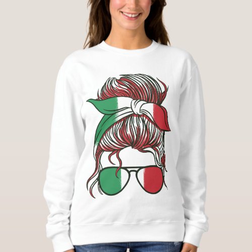 Italian woman with sunglasses design sweatshirt