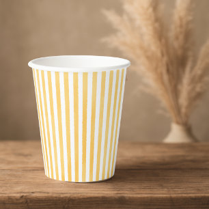 Italian Yellow Stripe Cannoli Baby Shower Paper Cups