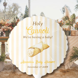 Italian Yellow Stripe Holy Cannoli Baby Shower Balloon