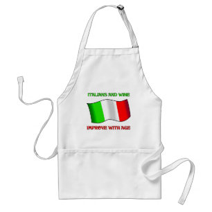 Italians And Wine, Improve With Age Adult Apron