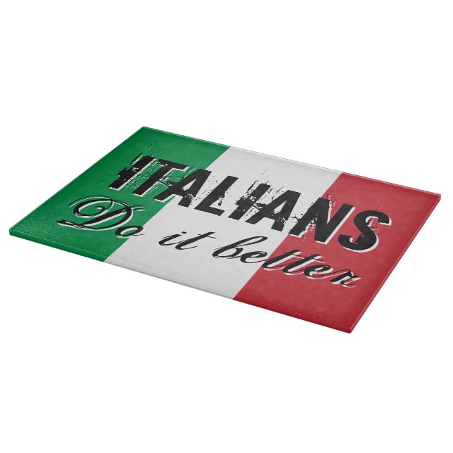 Italians do it better vintage glass cutting board (Corner)