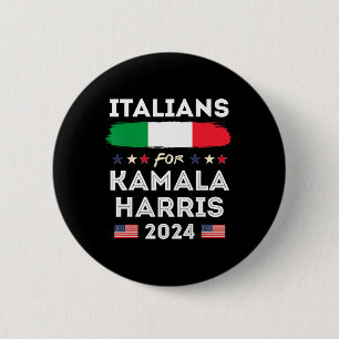 Italians For Kamala Harris 2024 Italia Flag Patrio Button
