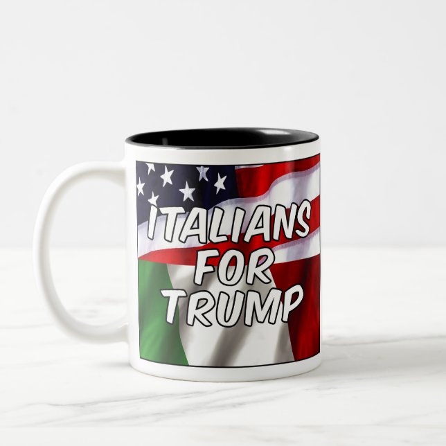 Italians For Trump Two-Tone Coffee Mug (Left)