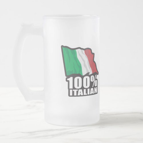 Italians Love Makes the World Go round Frosted Glass Beer Mug