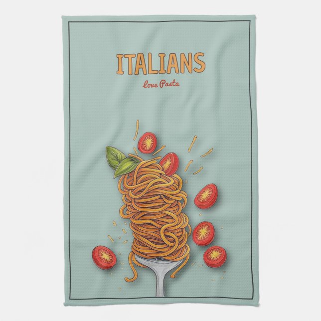 Italians Love Pasta  Kitchen Towel (Vertical)