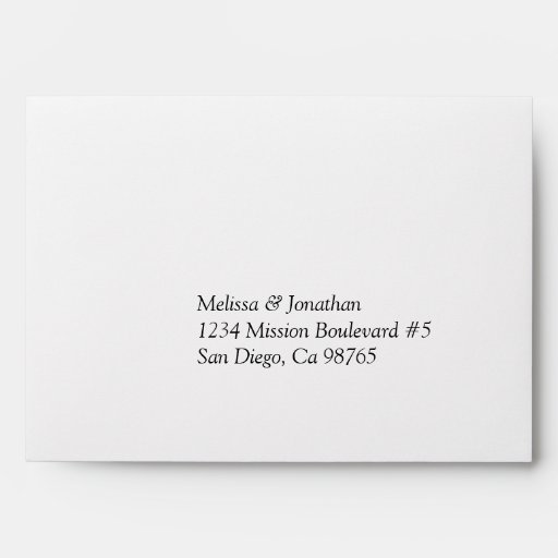 Italic simply beauty pre filled address RSVP Envelope | Zazzle