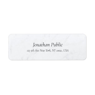 Italic Text White Marble Elegant Minimal Template Label