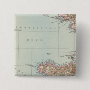 Italien sudliche Halfte, Map of South Italy Pinback Button
