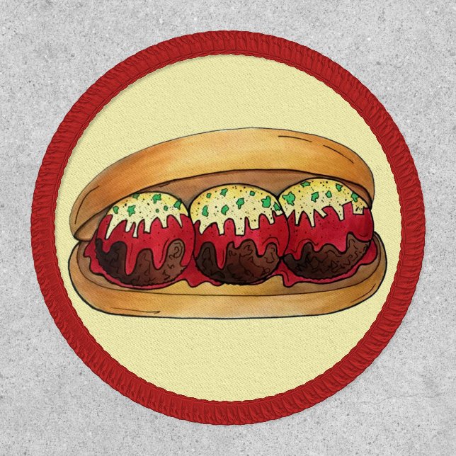 Italiian Meatball Meat Ball Sub Sandwich Marinara Patch (Front)