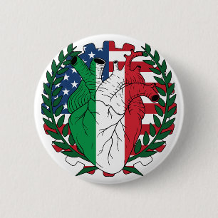Italo-American USA US United States Italian Italy Button