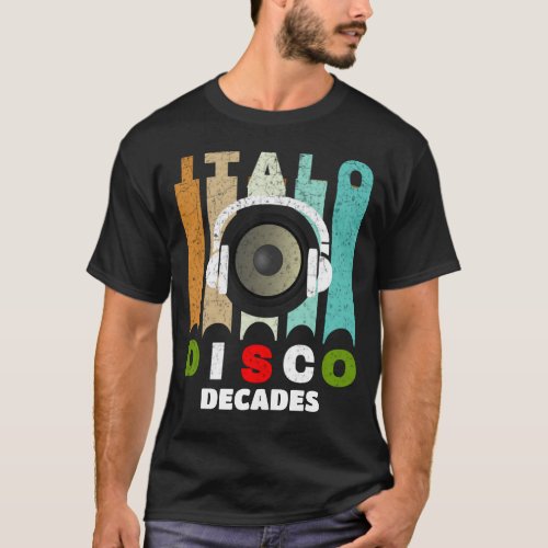 Italo Disco Decades Black T_Shirt