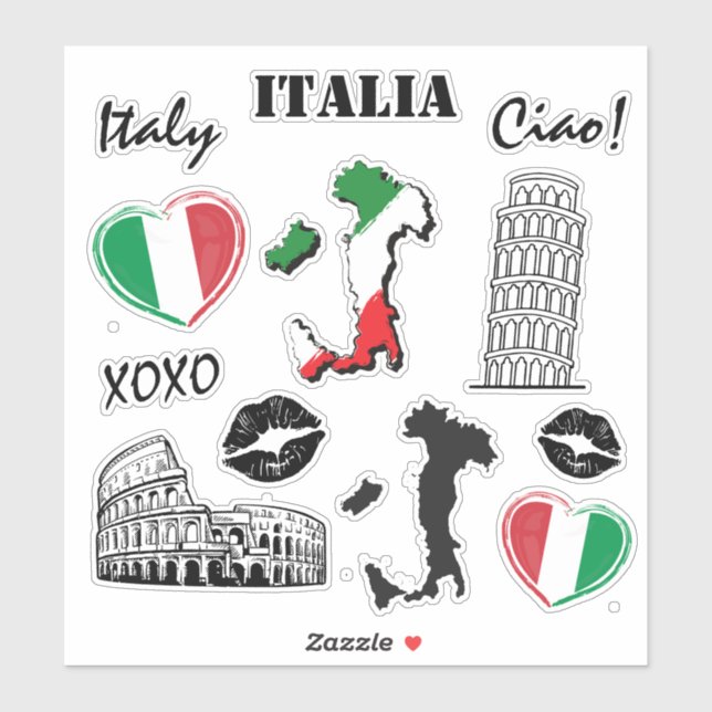 Italy 12pc Variety Sticker Pack (Sheet)