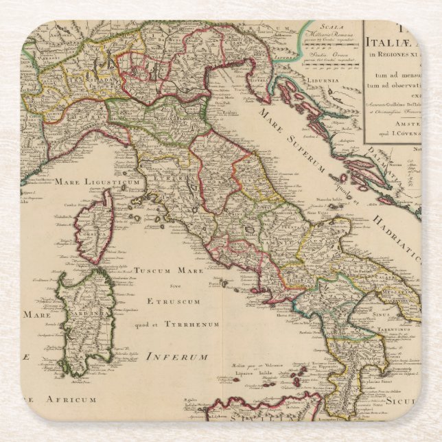 Italy 16 square paper coaster (Front)