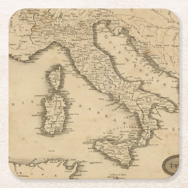 Italy 18 square paper coaster (Front)