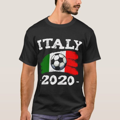 Italy 2020 Soccer Football Ball Team Country Flag T_Shirt
