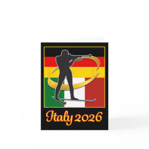 Italy 2026 Biathlon Japan Italy Flags 2026 Winter  Card