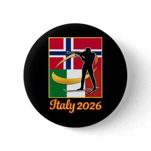 Italy 2026 Biathlon Norway And Italy Flag Winter S Button