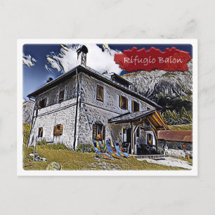 Italy alpine hut Baion - Elio Boni - Dolomiti - Postcard