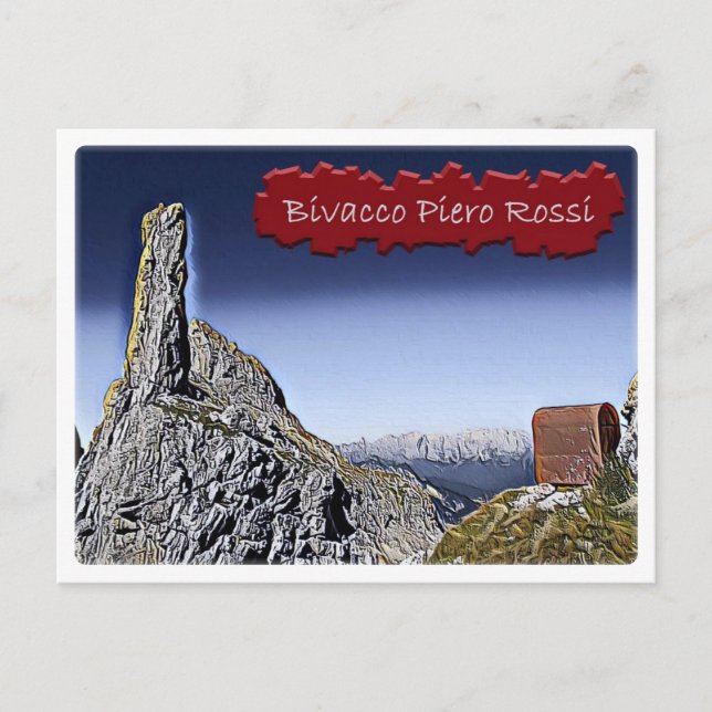 Italy - alpine hut Bivacco Piero Rossi - Dolomiti Postcard (Front)