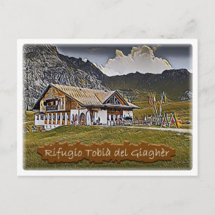 italy - alpine hut Pian dei Fiacconi - Dolomiti - Postcard