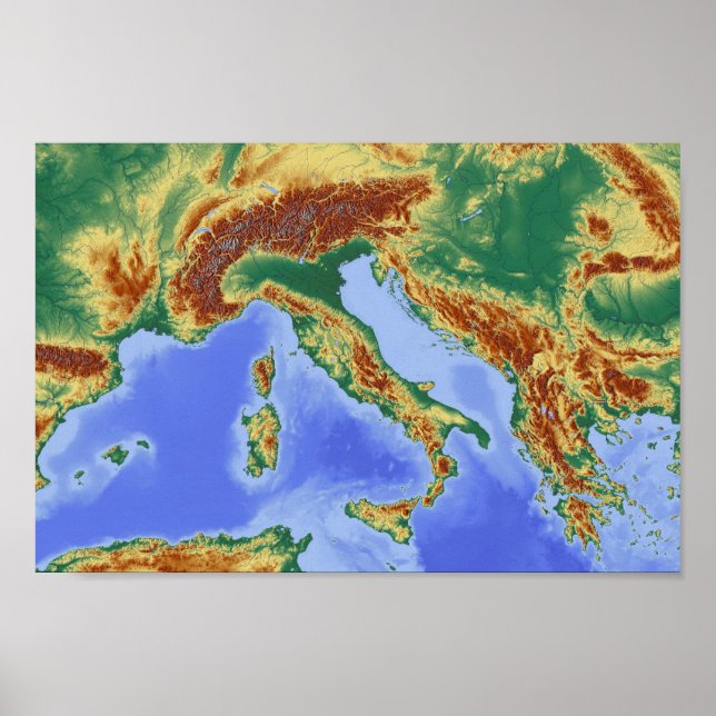  Italy Alpine Region Map Poster (Front)