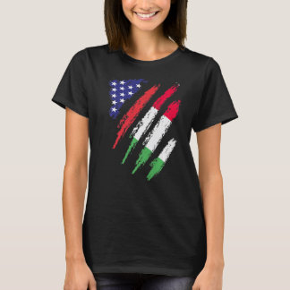 Italy American Grown Flag USA Patriot Heritage Mon T-Shirt