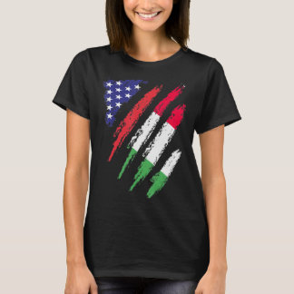 Italy American Grown Flag USA Patriot Heritage Mon T-Shirt