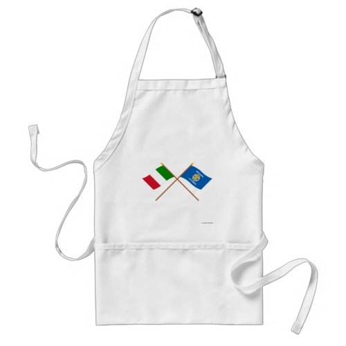 Italy and Calabria crossed flags Adult Apron