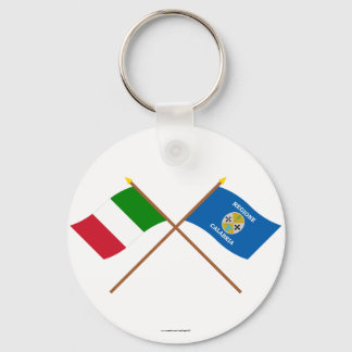 Italy and Calabria crossed flags Keychain