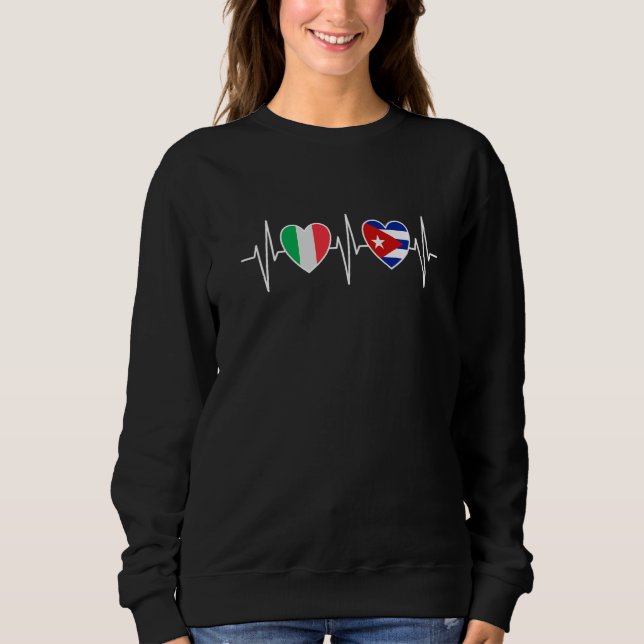 Italy And Cuba Cuban Flag Flags Premium Sweatshirt (Front)