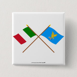 Italy and Friuli-Venezia Giulia crossed flags Pinback Button