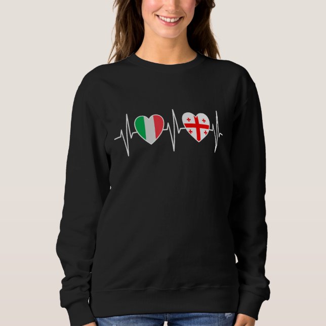 Italy And Georgia Georgian Flag Flags Sweatshirt (Front)