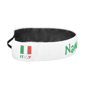 Italy and Italian Flag Green Personalization Athletic Headband