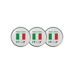 Italy and Italian Flag Green Personalization Golf Ball Marker