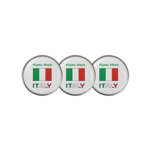 Italy and Italian Flag Green Personalization  Golf Ball Marker