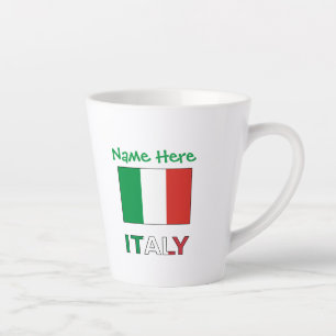 Italy and Italian Flag Green Personalization  Latte Mug
