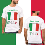Italy and Italian Flag Green Personalization Men's T-Shirt
