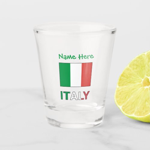 Italy and Italian Flag Green Personalization  Shot Glass