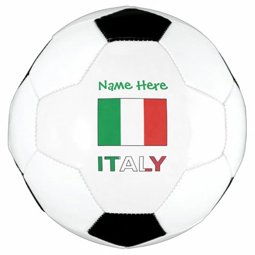 Italy and Italian Flag Green Personalization  Soccer Ball