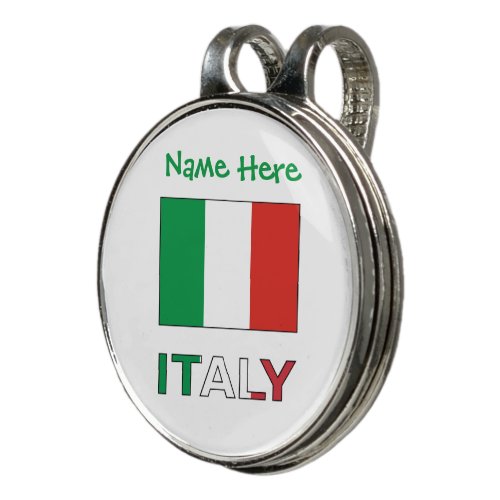 Italy and Italian Flag Personalized  Golf Hat Clip