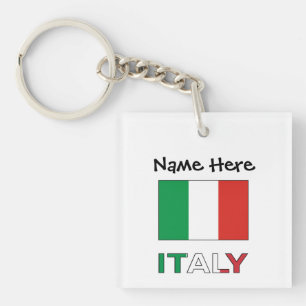 Italy and Italian Flag Personalized Keychain