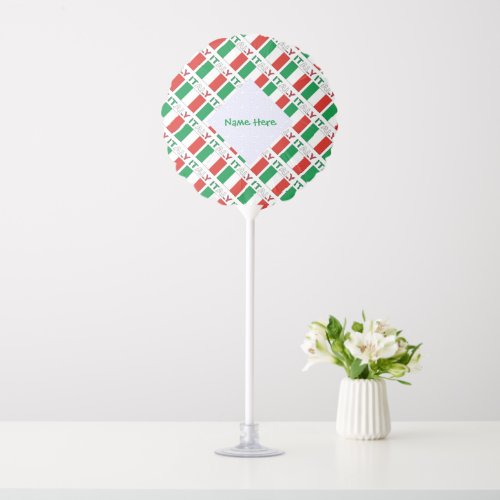 Italy and Italian Flag Tiled Green Personalization Balloon