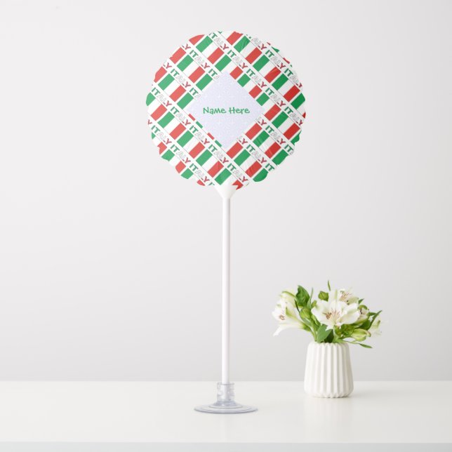 Italy and Italian Flag Tiled Green Personalization Balloon (In SItu)