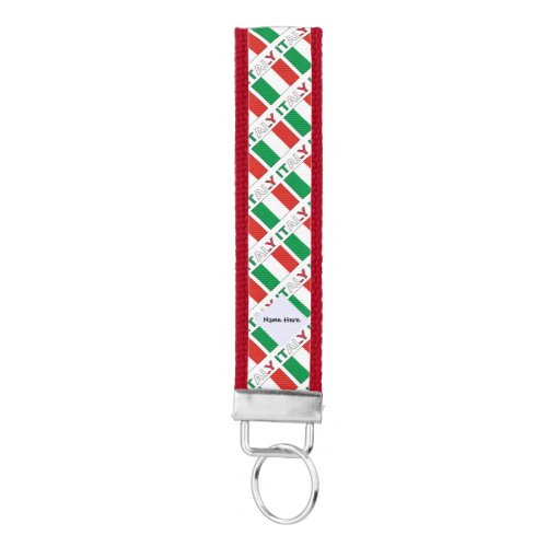 Italy and Italian Flag Tiled Personalized  Wrist Keychain