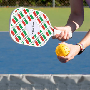 Italy and Italian Flag Tiled with Your Name Pickleball Paddle