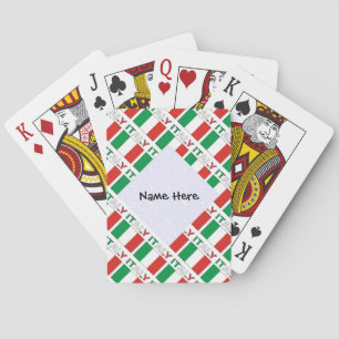 Italy and Italian Flag Tiled with Your Name Poker Cards