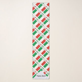 Italy and Italian Flag Tiled with Your Name Scarf