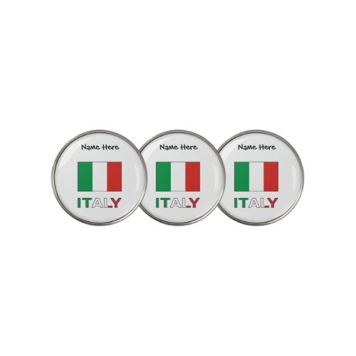 Italy and Italian Flag with Your Name Golf Ball Marker