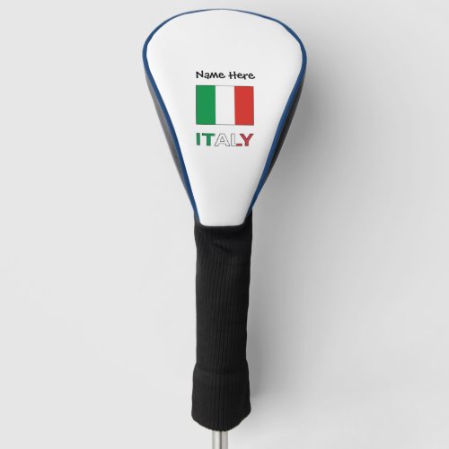 Italy and Italian Flag with Your Name Golf Head Cover