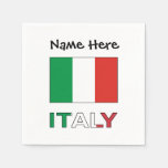 Italy and Italian Flag with Your Name Napkins